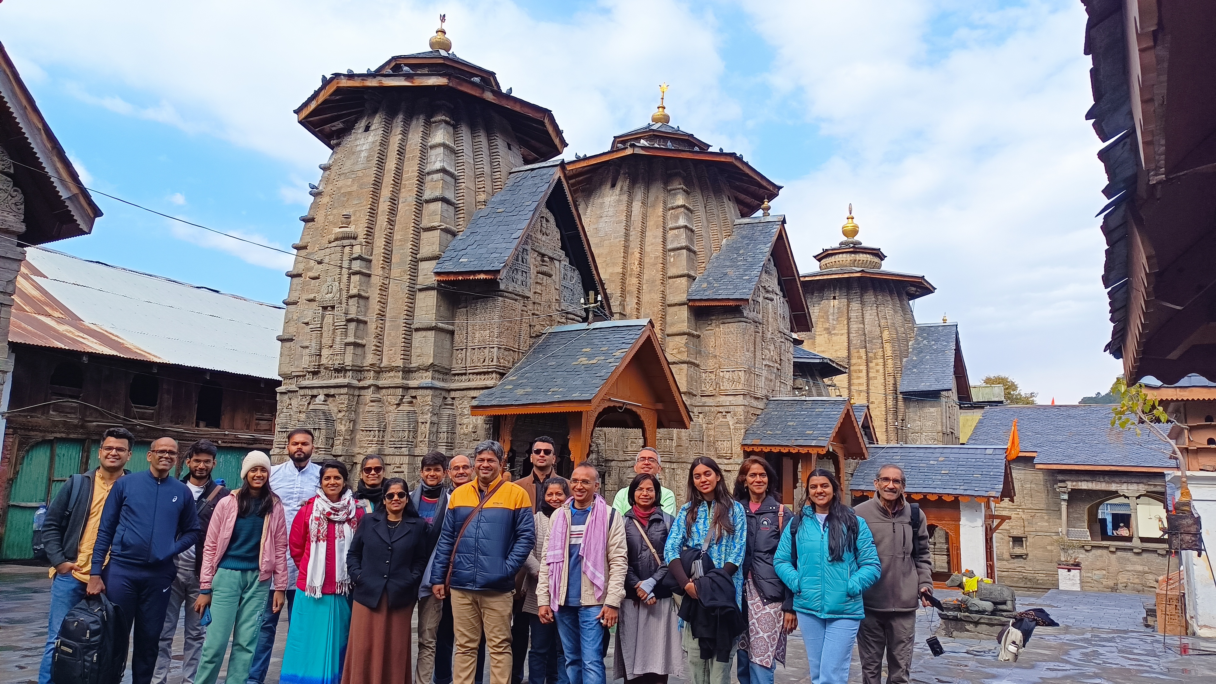 Anveshi travelers at a temple