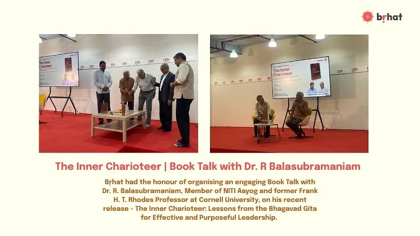 The Inner Charioteer | Book Talk with Dr. R Balasubramaniam